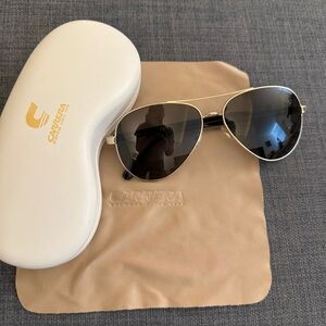 Carrera Black and Gold Aviator Sunglasses